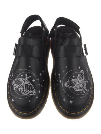 Dr. Martens Leather Fringe Trim Accent Slippers