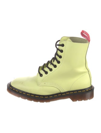 Dr. Martens Leather Colorblock Pattern Combat Boots