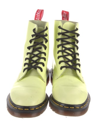 Dr. Martens Leather Colorblock Pattern Combat Boots