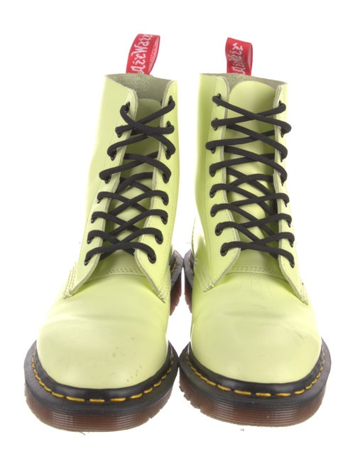 Dr. Martens Leather Colorblock Pattern Combat Boots