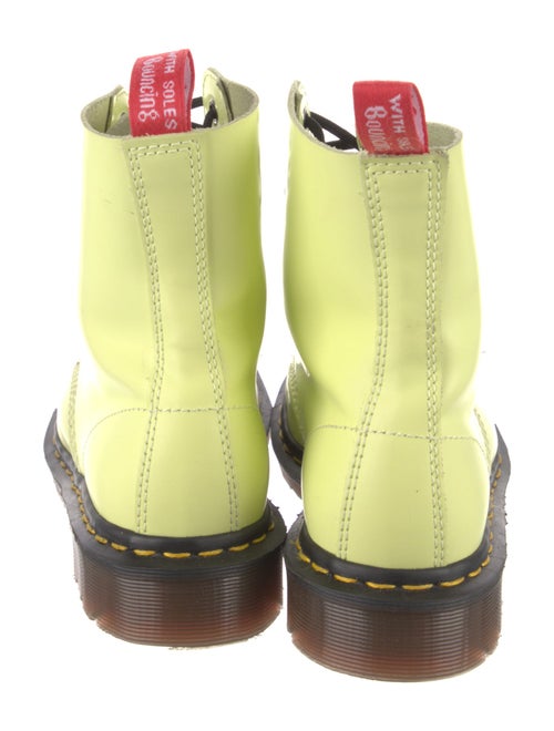 Dr. Martens Leather Colorblock Pattern Combat Boots