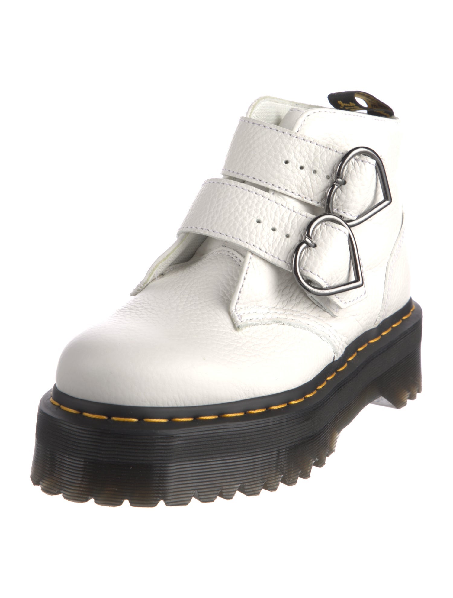 Dr. Martens Leather Colorblock Pattern Combat Boots