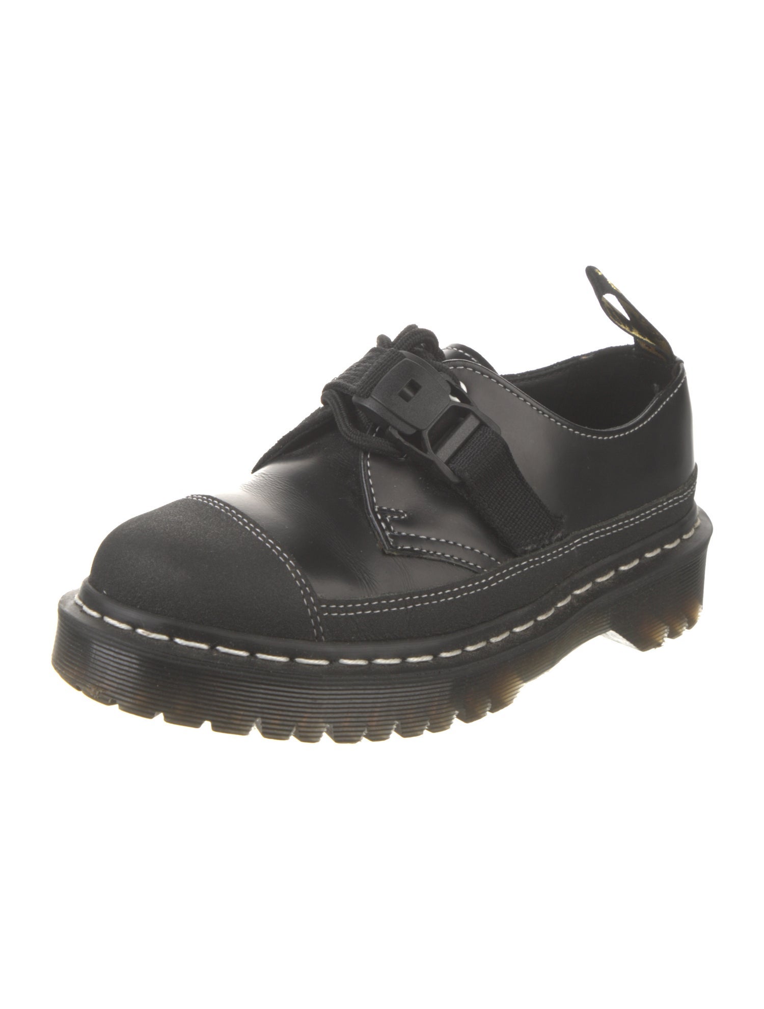 Dr. Martens Leather Whipstitch Trim Mary Jane Flats