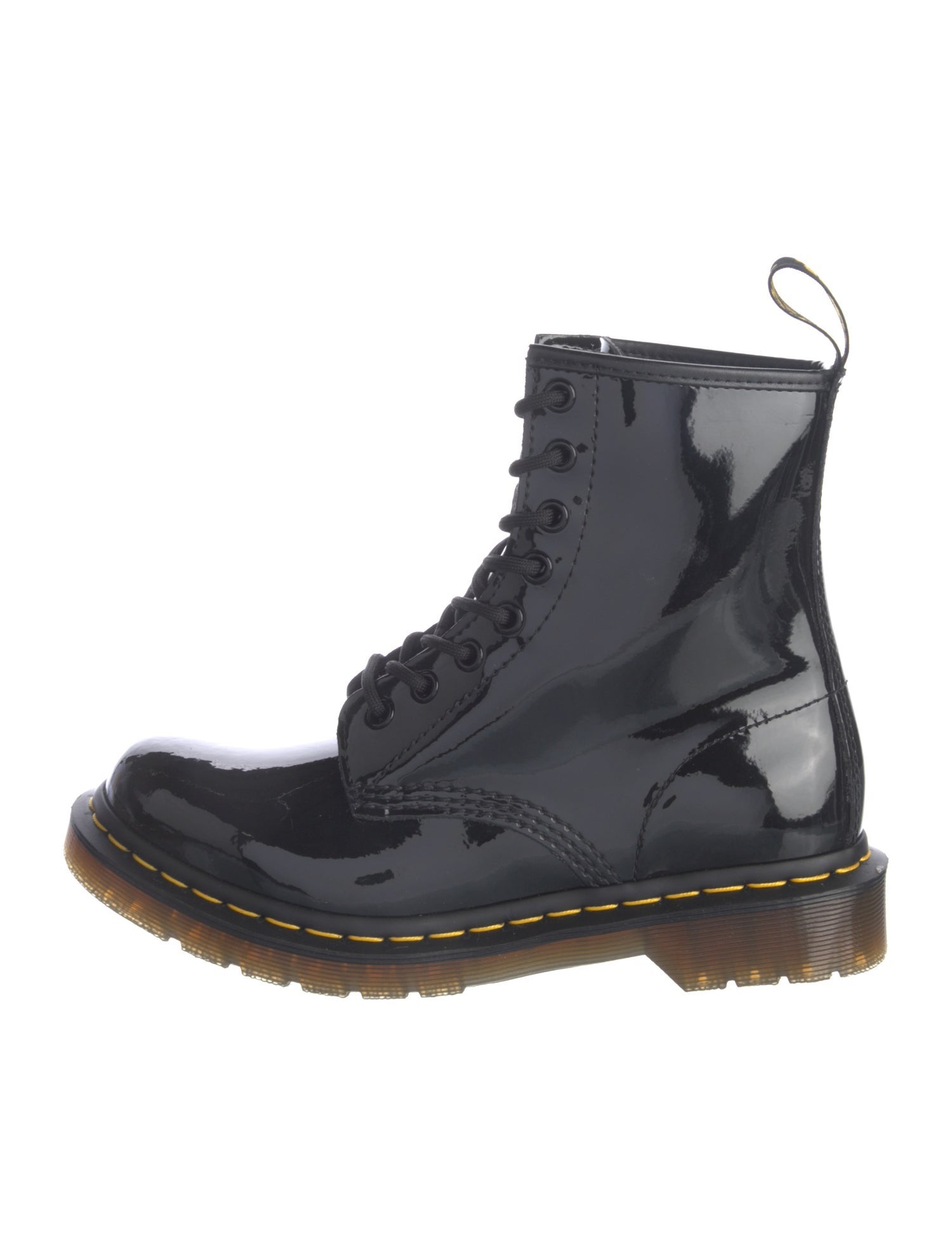Dr. Martens Patent Leather Printed Combat Boots