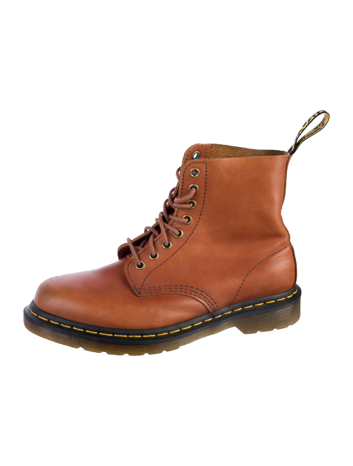 Dr. Martens Leather Colorblock Pattern Combat Boots