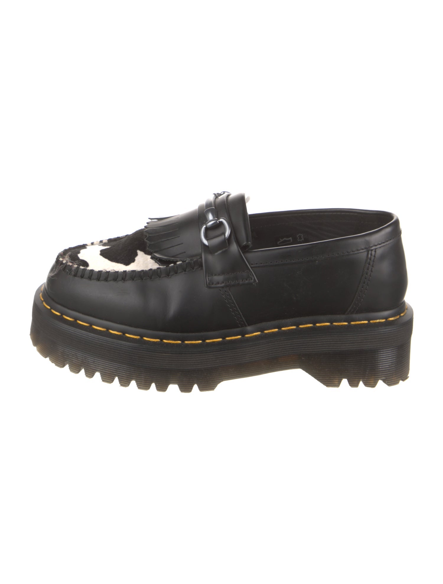 Dr. Martens Leather Fringe Trim Accent Loafers