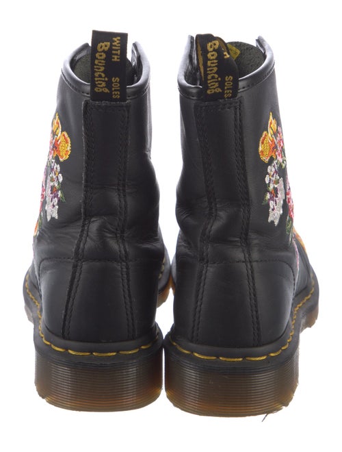 Dr. Martens Leather Floral Print Combat Boots
