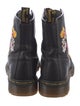Dr. Martens Leather Floral Print Combat Boots