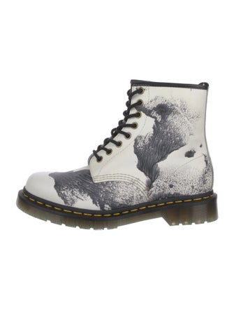 Dr. Martens Leather Printed Combat Boots