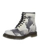 Dr. Martens Leather Printed Combat Boots