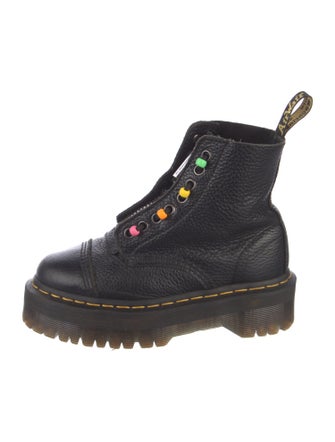 Dr. Martens Leather Beaded Accents Combat Boots