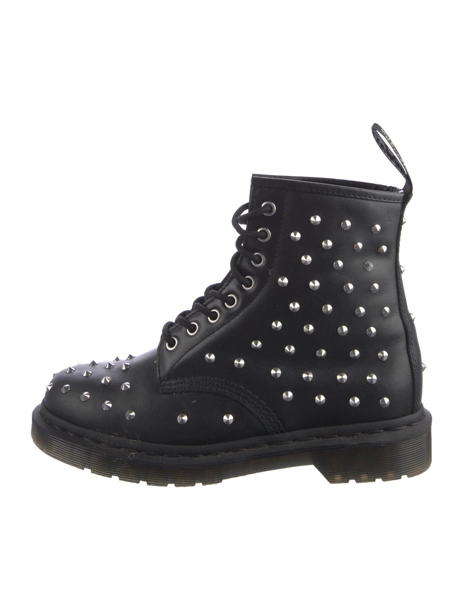 Dr. Martens Leather Studded Accents Lace-Up Boots