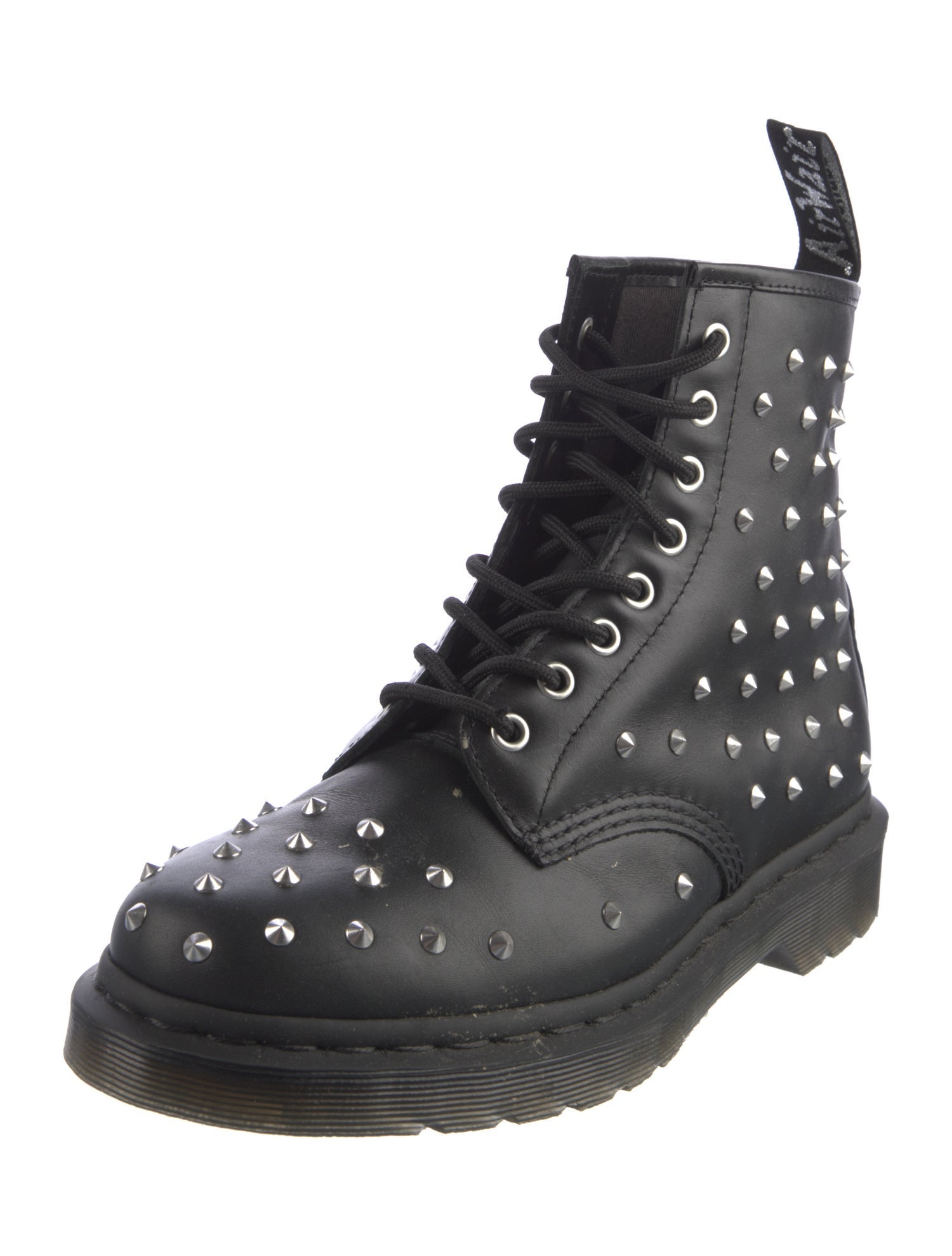 Dr. Martens Leather Studded Accents Lace-Up Boots