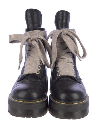 Dr. Martens Rick Owens X Dr. Martens Leather Colorblock Pattern Combat Boots