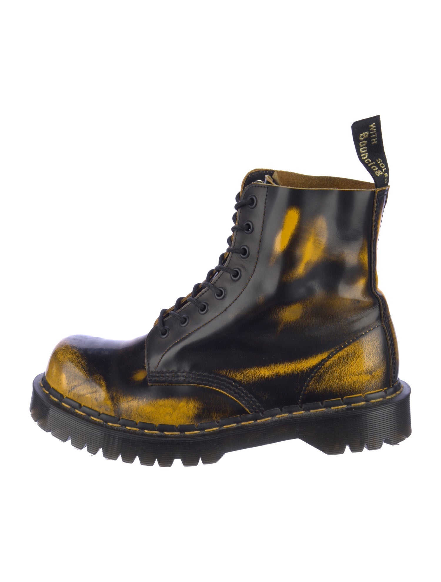 Dr. Martens Leather Tie-Dye Print Combat Boots
