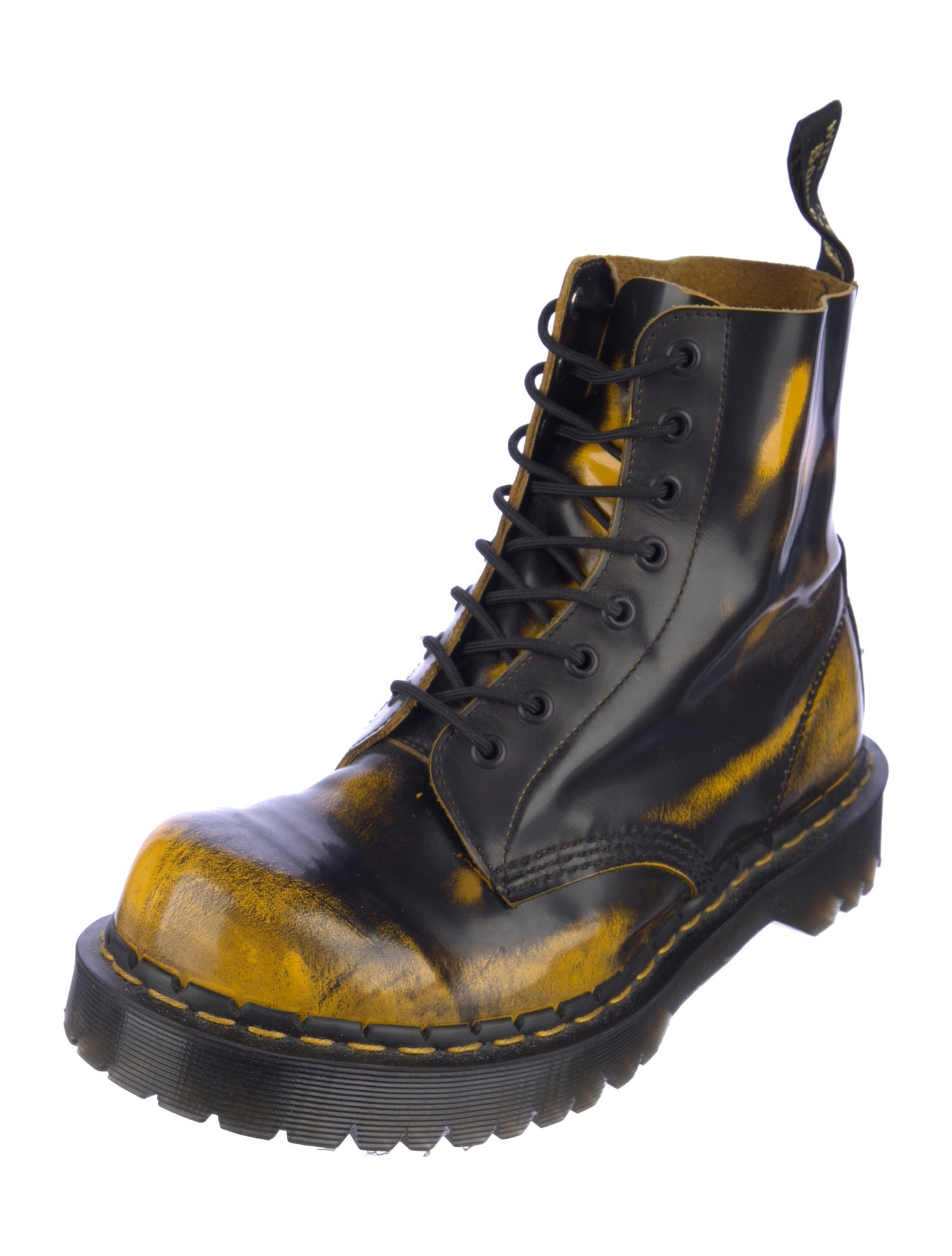 Dr. Martens Leather Tie-Dye Print Combat Boots