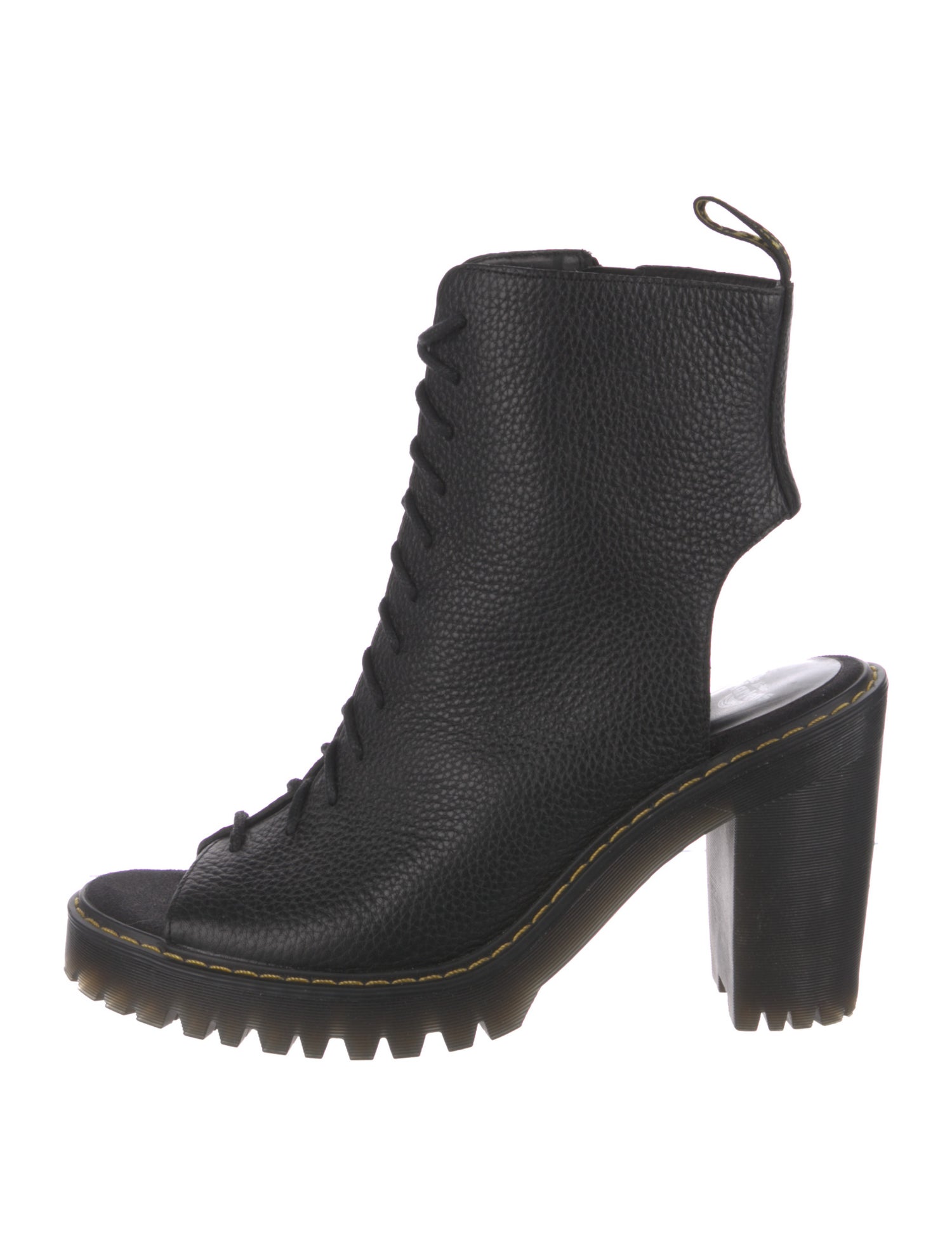 Dr. Martens Leather Cutout Accent Lace-Up Boots