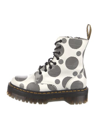 Dr. Martens Leather Polka Dot Print Lace-Up Boots