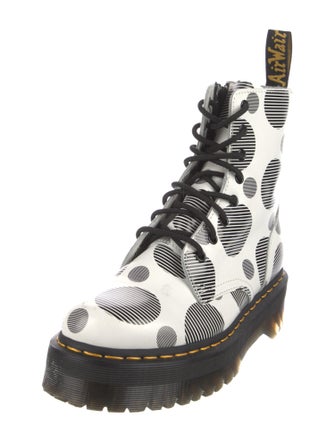 Dr. Martens Leather Polka Dot Print Lace-Up Boots