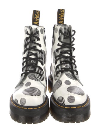 Dr. Martens Leather Polka Dot Print Lace-Up Boots