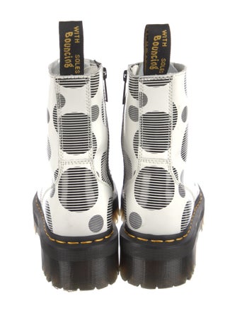 Dr. Martens Leather Polka Dot Print Lace-Up Boots