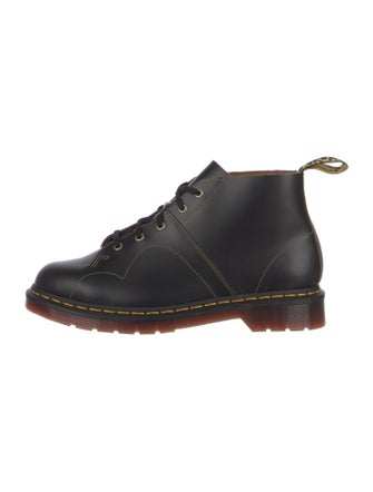 Dr. Martens Leather Whipstitch Trim Lace-Up Boots