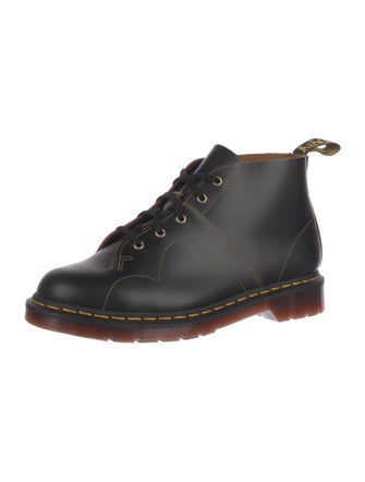 Dr. Martens Leather Whipstitch Trim Lace-Up Boots