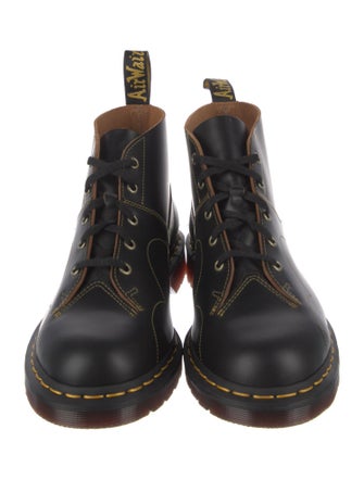 Dr. Martens Leather Whipstitch Trim Lace-Up Boots