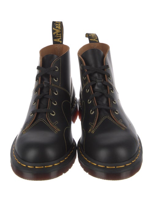 Dr. Martens Leather Whipstitch Trim Lace-Up Boots