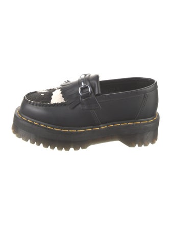 Dr. Martens Leather Fringe Trim Accent Loafers