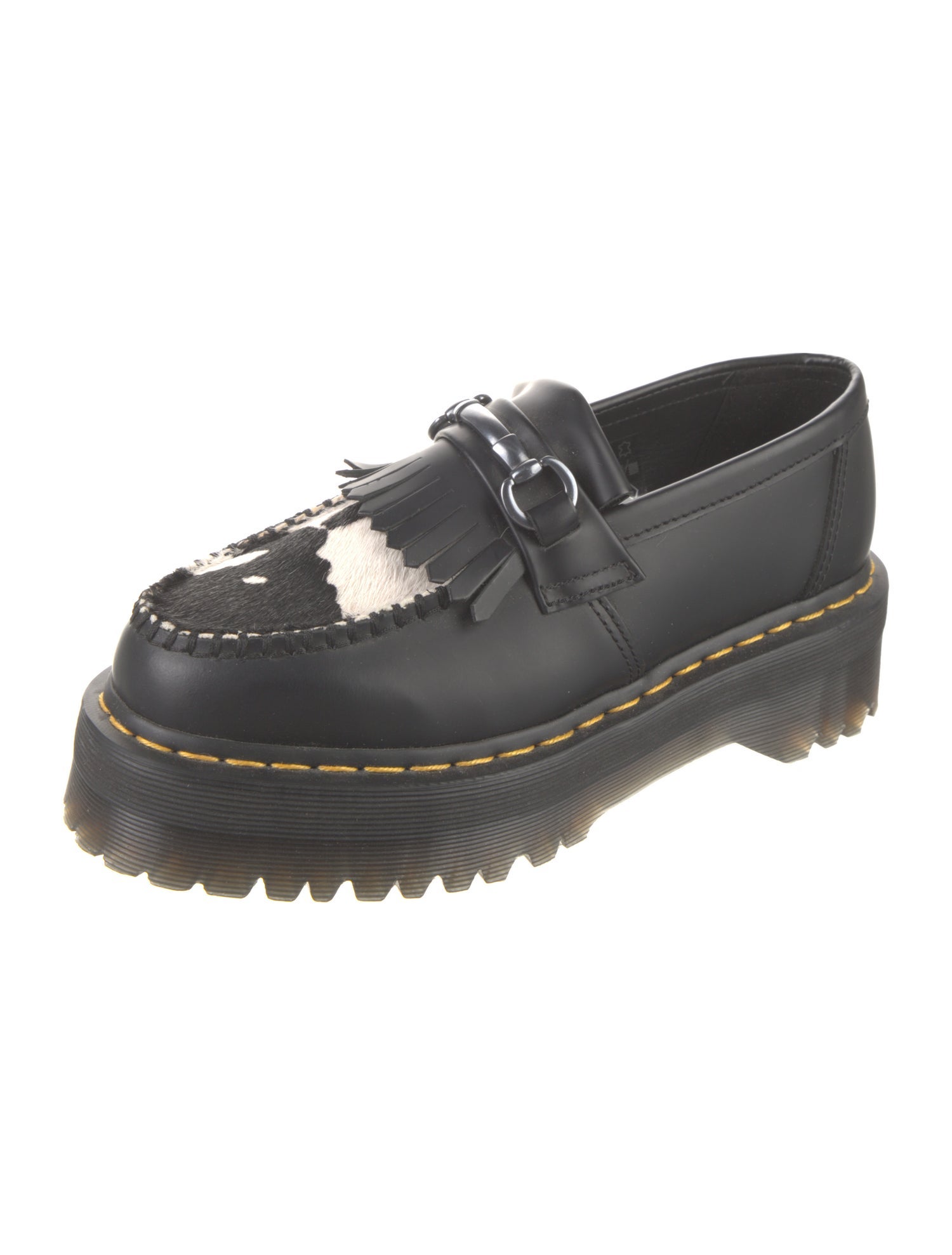 Dr. Martens Leather Fringe Trim Accent Loafers