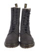 Dr. Martens Leather Colorblock Pattern Combat Boots