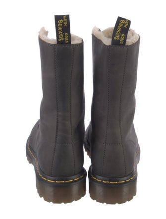 Dr. Martens Leather Colorblock Pattern Combat Boots