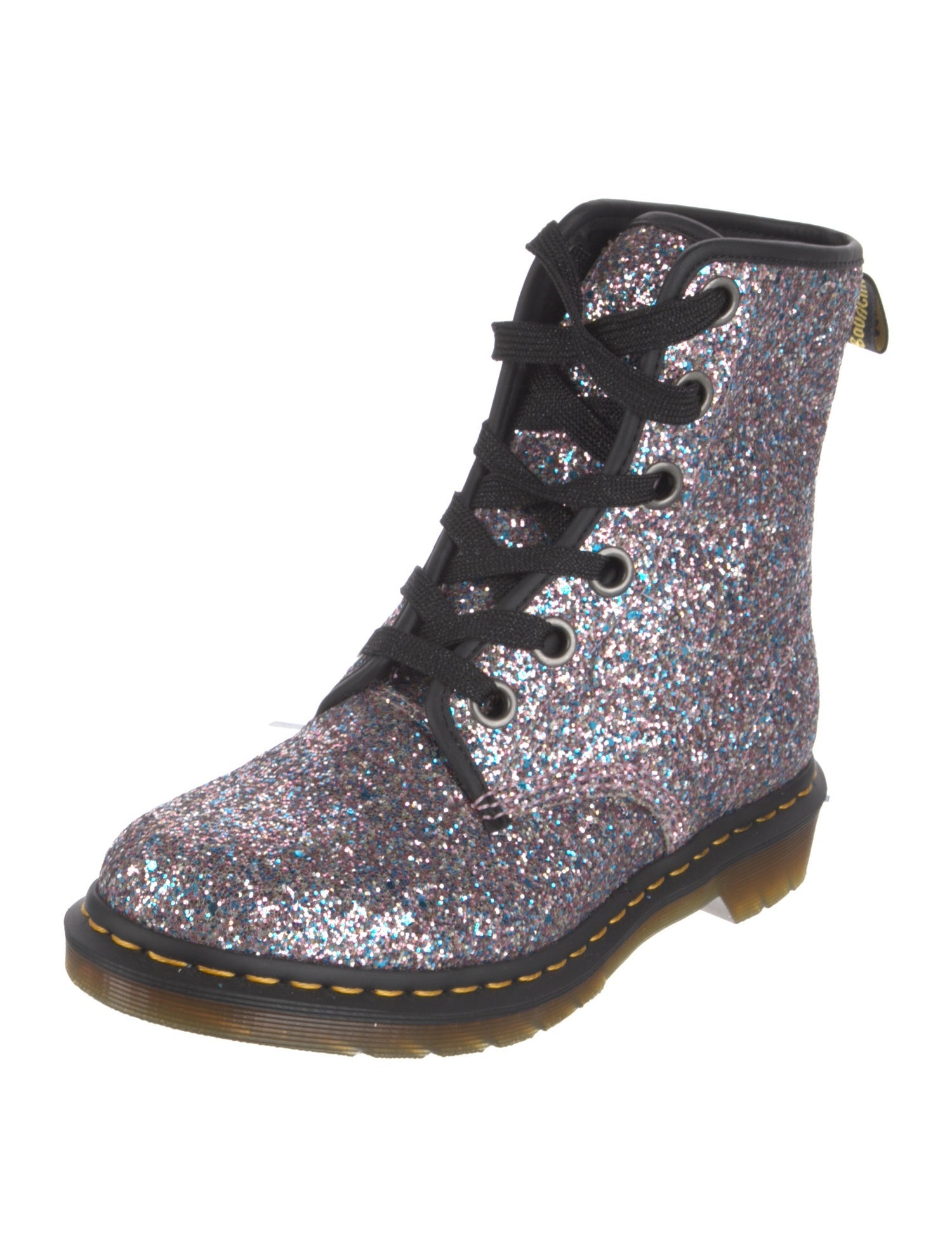 Dr. Martens Signature Logo Glitter Combat Boots