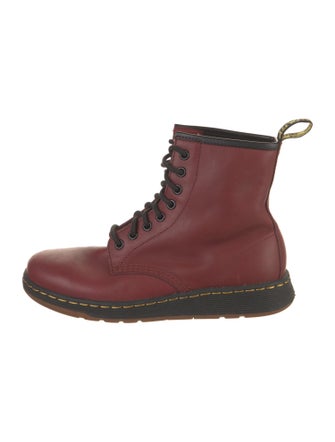 Dr. Martens Leather Colorblock Pattern Combat Boots