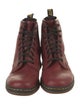 Dr. Martens Leather Colorblock Pattern Combat Boots