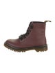 Dr. Martens Leather Colorblock Pattern Combat Boots