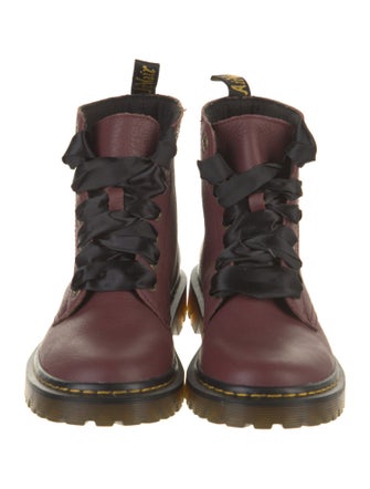 Dr. Martens Leather Colorblock Pattern Combat Boots