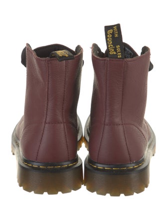 Dr. Martens Leather Colorblock Pattern Combat Boots