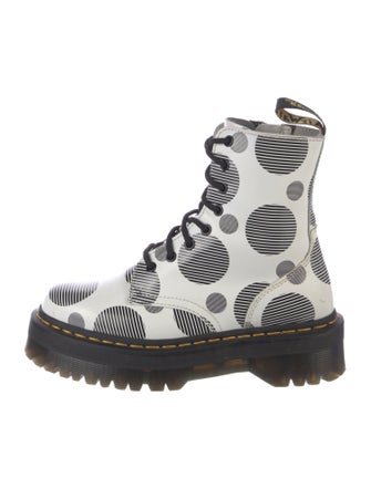 Dr. Martens Leather Animal Print Combat Boots