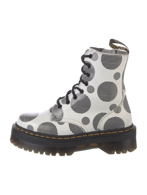 Dr. Martens Leather Animal Print Combat Boots