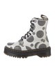 Dr. Martens Leather Animal Print Combat Boots