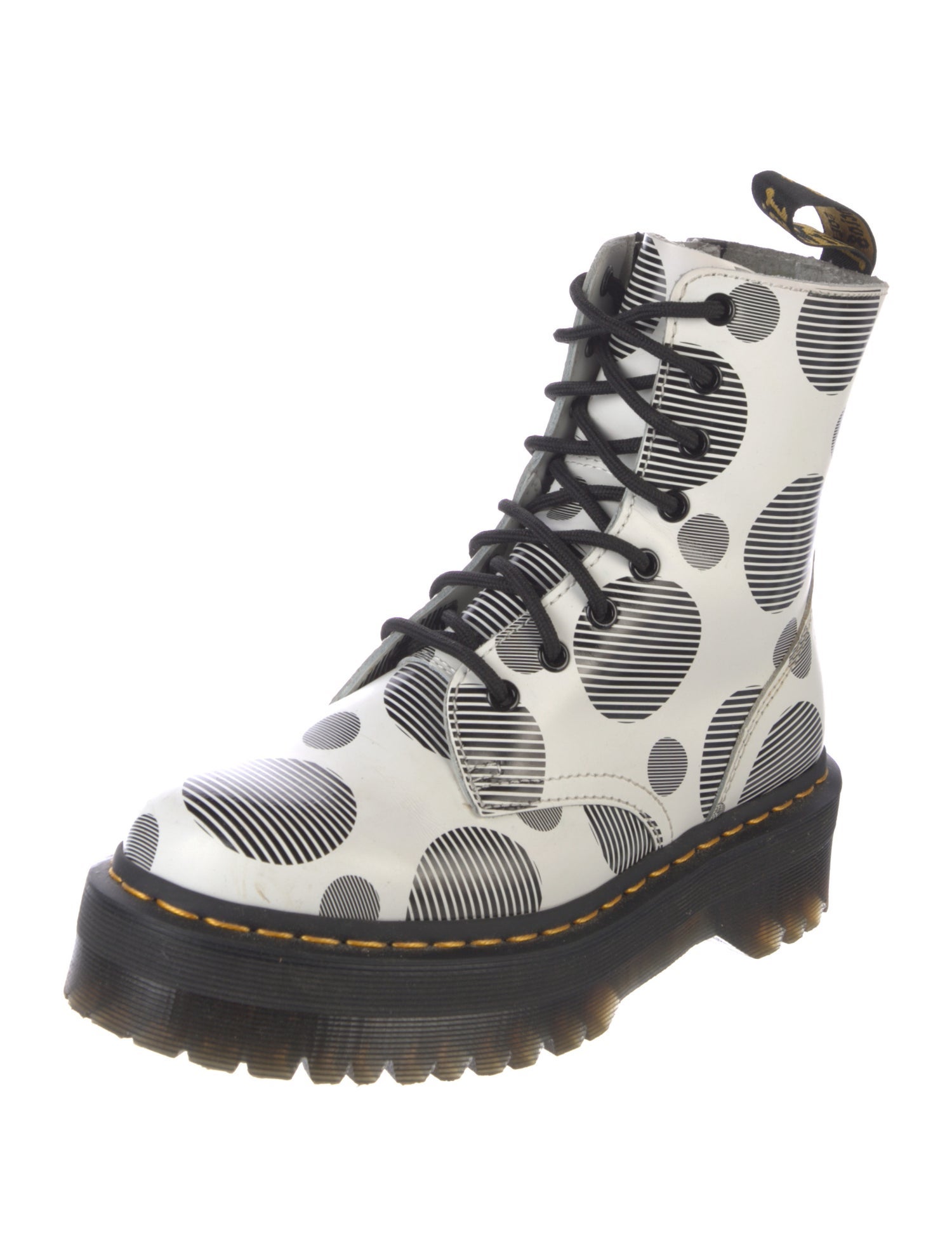 Dr. Martens Leather Animal Print Combat Boots