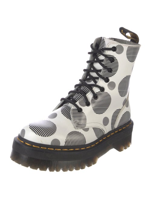 Dr. Martens Leather Animal Print Combat Boots