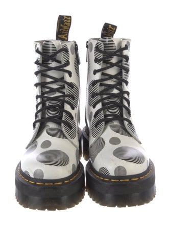 Dr. Martens Leather Animal Print Combat Boots
