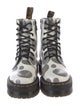 Dr. Martens Leather Animal Print Combat Boots