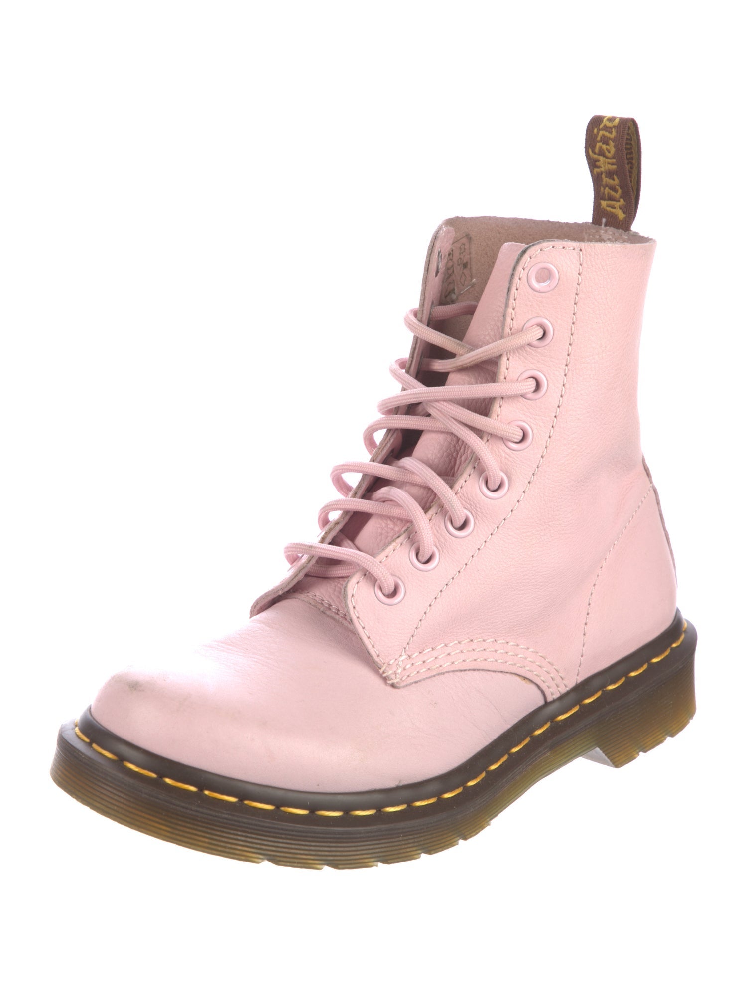 Dr. Martens Leather Whipstitch Trim Combat Boots
