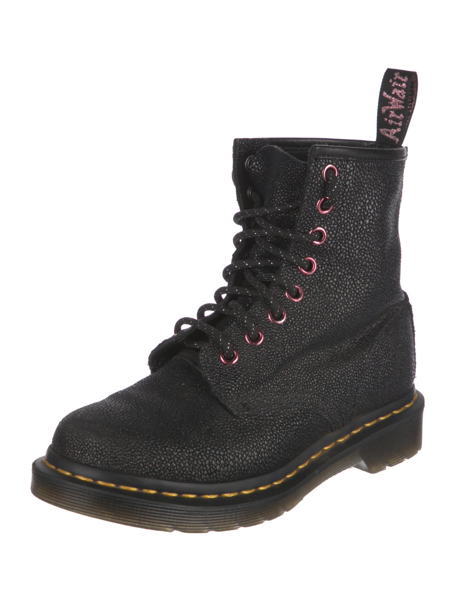 Dr. Martens Leather Glitter Accents Combat Boots
