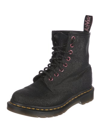 Dr. Martens Leather Glitter Accents Combat Boots