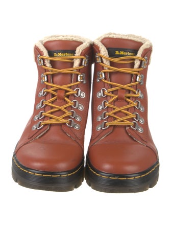 Dr. Martens Leather Faux Fur Trim Combat Boots
